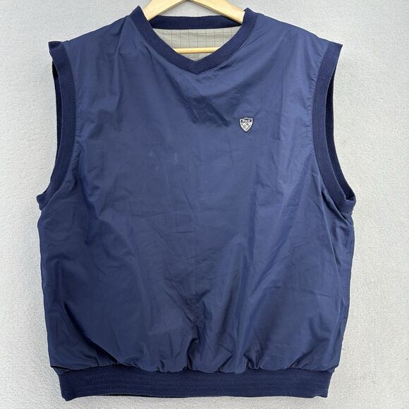 90s Polo Ralph Lauren GOLF Reversible Blue Cotton Vest Men XL VTG Preppy Dadcore - Picture 1 of 9
